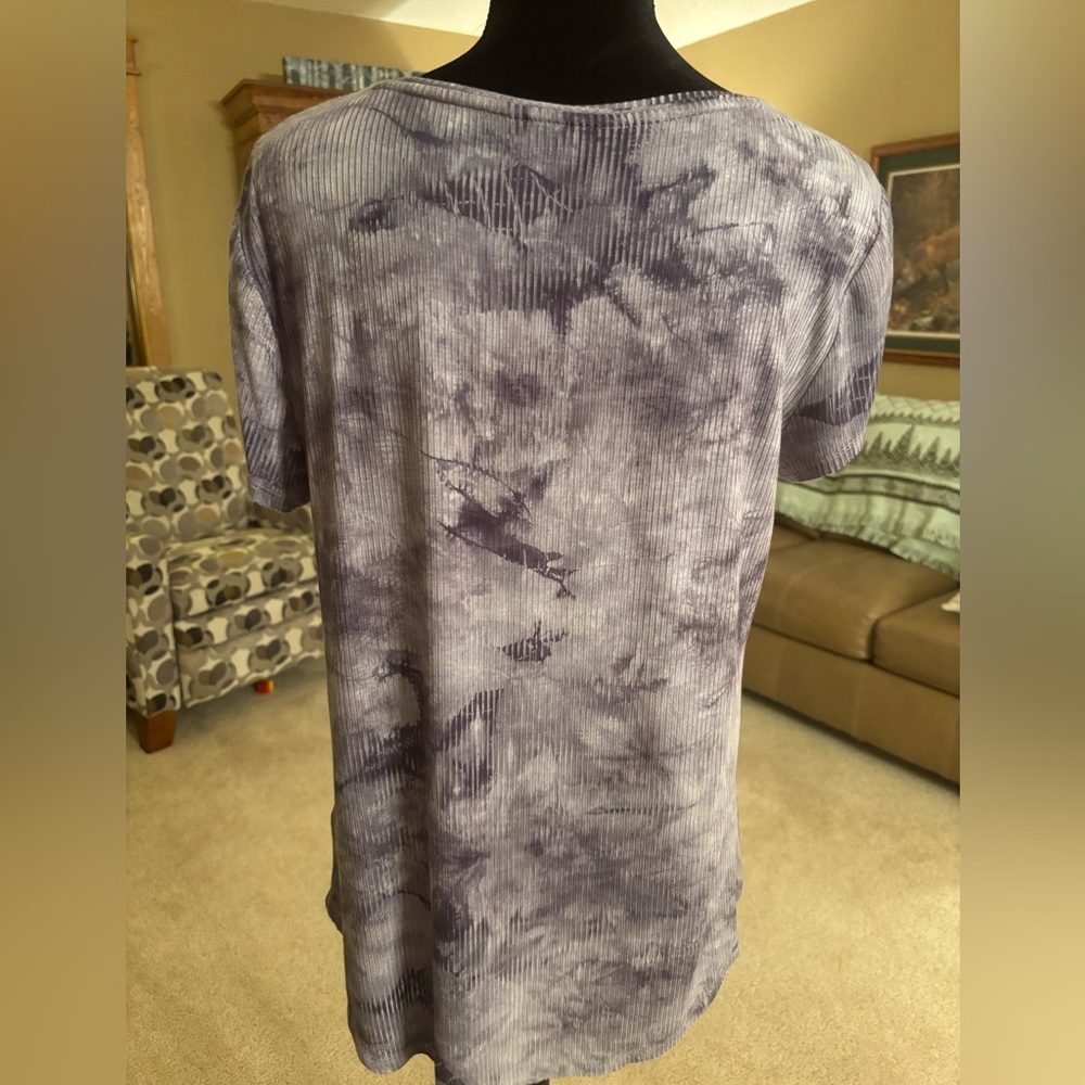Vera Wang Soft Gray Top L - Picture 3 of 6